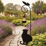 Solar Led Cat Silhouette Metal Garden Stake Lantern Light Outdoor Yard Art Decor. Fixed Price $29.98.