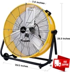 Industrial Shop Fan Drum Heavy Duty Rolling Factory Floor Garage Barn Commercial. Fixed Price $190.77.