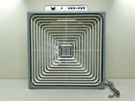 Vtg. Penncrest Deluxe Thermo Control Reversible Box Fan Turquoise 22" Pristine!. Fixed Price $599.99.