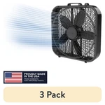 (3 Pack) Lasko 20" Classic Box Fan Weather-resistant Motor Speeds Black B20301. Fixed Price $60.54.