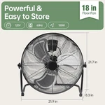 18''/20" Industrial High-velocity Floor FAN,3-SPEED Metal With Carry Handle. Fixed Price $46.99.
