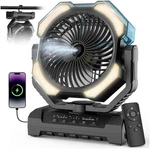 Portable Rechargeable Misting Fan With Light Hook 9OZ Tank Outdoor Camping. Fixed Price $39.35.