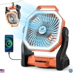Odoland 20000MAH Rechargeable Camping Fan & Led Lantern - Portable Orange. Fixed Price $50.58.