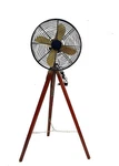 Nautical Handmade Black Antique Floor Fan Tripod Wooden Stand Adjustable. Fixed Price $166.14.