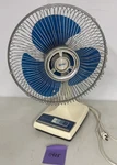 Vintage Galaxy Lasko 12 Oscillating Fan Translucent Blue Blade 3-SPEED Tested. Fixed Price $54.99.