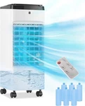 Uthfy Swamp Cooler, 3 In Evaporative Air Remote, 6 Ice Packs, 12H Timer. Fixed Price $100.00.