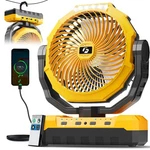 Portable Camping 3-IN-1 Rechargeable 24000MAH Led Remote Yellow Frizcol Fans. Fixed Price $59.99.
