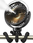 Wavmill Misting Stroller Fan, 6000MAH Battery Operated Portable 11.2, Black. Fixed Price $40.99.