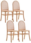 Paragon Matte Nature Wood And Cane Dining Chairs Set Of 4. Fixed Price $1899.91.