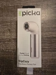 Epicka Tripcozy Portable Handheld Mini Fan W/ 5000MAH Power Bank Battery, White. Fixed Price $29.99.
