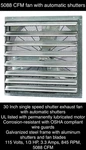 Quik Ship Iliving 30-IN 5088-CFM Ul Shutter Wall-mounted Exhaust Fan ILG8SF30S. Fixed Price $359.99.