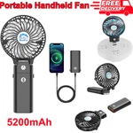 5200MAH Portable Handheld Fan, Foldable Desk Handle Design, Cooling Travel. Fixed Price $33.00.