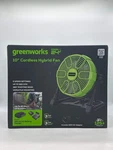 New Greenworks 24V 10 Inch Cordless Fan 665-785 Cfm With 2AH Usb Battery And Cha. Fixed Price $99.99.