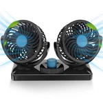 Fivejoy 360 Degree Rotatable Car - 12V Dc Electric Speed Dual Head Fans.... Fixed Price $26.37.