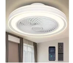 Ltemziiy 20 In. Indoor White Caged Enclosed Ceiling Fan With Led Light & Remote. Fixed Price $69.99.