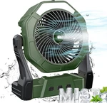 Portable Misting Fan 8-35HRS Battery Powered With Led Lantern 250ML Tank. Fixed Price $38.39.