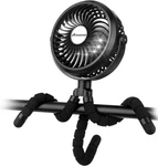 Amacool Battery Operated Stroller Fan Flexible Tripod Clip On With Black. Fixed Price $42.29.