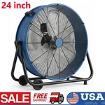 24 Inch Industrial Drum Fan, 320W High Floor Speed ,360 Tilting-s Blue. Fixed Price $96.90.