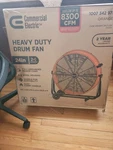 Commercial Electric 24 In. 3-SPEED Drum Floor Fan Orange High Velocity Turbo. Fixed Price $110.00.