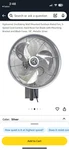 Hydromist Oscillating Wall Mounted Outdoor-rated Fan, 3-SPEED Cord Control, Hard. Fixed Price $100.00.