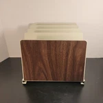 Vintage File Desk Top Organizer Hunt Metal 4 Slot Letter Cream White Faux Wood. Fixed Price $22.99.