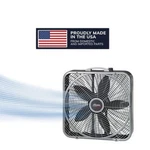 Lasko Box Fan Gray Weather-shield Motor Steel Body Innovative Wind Ring 3-SPEED. Fixed Price $59.99.