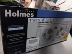 Holmes Twin Window Fan White W/ Thermostatic Control, 2-SPEED Electric Corded. Fixed Price $60.69.
