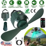 Portable Tent Ceiling Fans For Camping With Light & Timer Remote Power Bank. Fixed Price $29.91.