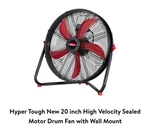 Hyper Tough Motor Drum Fan With Wall Mount 20-IN Black/red (SFDE-500B3-1). Fixed Price $115.79.