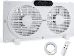 Twin Window Fan With Reversible Airflow, 9-INCH Remote Control. Fixed Price $97.35.