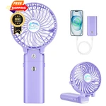 Handfan 5200MAH Handheld Rechargeable, Portable Fan, Clear Blade Purple. Fixed Price $41.98.