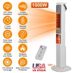 1500W Portable Oscillating Tower Space Heater Realistic 3D Flame Remote Control. Fixed Price $64.99.