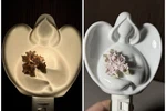 Elegant Porcelain-inspirational Angel Holding Roses Nightlight- Appletree Design. Fixed Price $45.00.