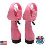 Bjpey 2 Pack Battery Powered Handheld Water Misting Fans Outdoor Portable. Fixed Price $34.99.