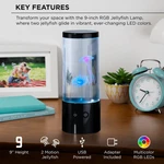 Merkury Innovations 9" Jellyfish Night Light Lamp Multicolor Led Motion. Fixed Price $22.50.