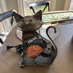 Deco Breeze 11" Tall Electric Cat Fan Metal Sculpture Figurine Dbf 0257. Fixed Price $35.00.
