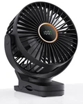 Tunise Mini Clip On Fan Battery Operated Desk Digital Display 3 Speeds. Fixed Price $18.13.