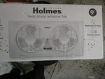 Holmes HAWF2021 Dual Blade Twin Window Fan One Touch Assorted Size White Speed. Fixed Price $45.00.