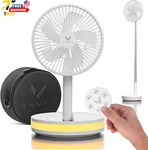 Portable Fan Wireless Battery Operated 4 Speeds Led Lighting Carry Case &. Fixed Price $128.46.