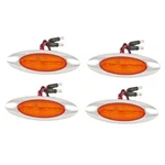 4-1/8" Amber/red Led Side Marker Lights Chrome Surface Mount 4X. Fixed Price $52.00.