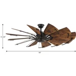 60" Large Hurricane Ceiling Fan + Remote Rustic Farmhouse Cabin Tornado Windmill. Fixed Price $1299.99.