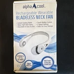 Alphacool Rechargeable Bladeless Neck Fan White 3 Speeds Touch Control. Fixed Price $29.99.