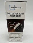 New Mainstays White Usb Rechargeable Pocket Fan Flashlight Power Bank Frees&h. Fixed Price $5.99.