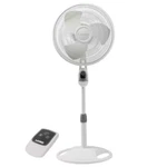Lasko Stand Fan 16 In Remote Control With 3 Quiet Speed Adjustable Height Tilt. Fixed Price $52.41.