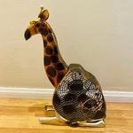 Giraffe Table Top Fan Metal Decorative Breeze 18 Animal Shape Gold Copper. Fixed Price $34.99.