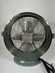 Nautica Home 10" Metal Desk Fan 2-SPEED Retro Vintage Style Blue/brass *descript. Fixed Price $38.00.