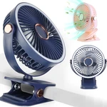 6" Desktop Clip-on Rechargeable Personal Fan With 5 Speed 3 Brightness Led Light. Fixed Price $17.00.