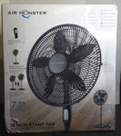 Air Monster 15732-R 18" Adjustable Height Oscillating Fan 3-SPEED With Remote. Fixed Price $44.99.