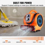 Floor Blower Carpet Dryer 1/4HP 3-SPEED Air Mover Fan 1000CFM Angles. Fixed Price $90.24.