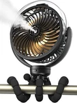 Misting Stroller Fan, 6000MAH Battery Operated Portable With Light 360. Fixed Price $33.53.